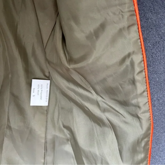 Grey Wool Blend Asymmetric Button Structured Tailored Blazer Coat - Picture 10 of 10